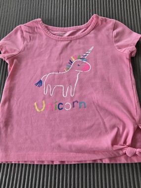 Kidgets Unicorn Graphic Pink Kids Tee 24 Month Twist Tie